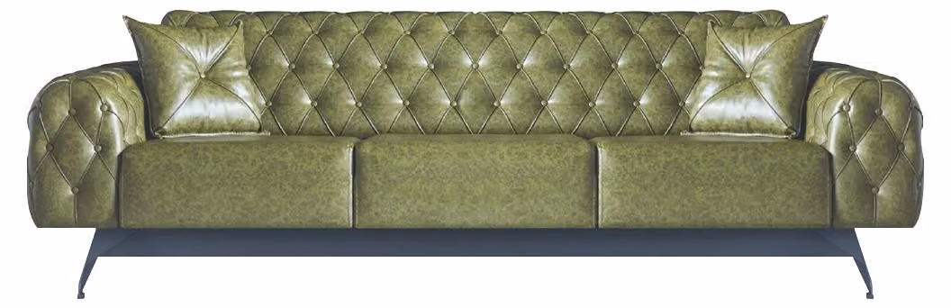 Sofagarnituren Chesterfield Sofa-Set 3-Sitzer Sofas Grün Klasssich Kissen