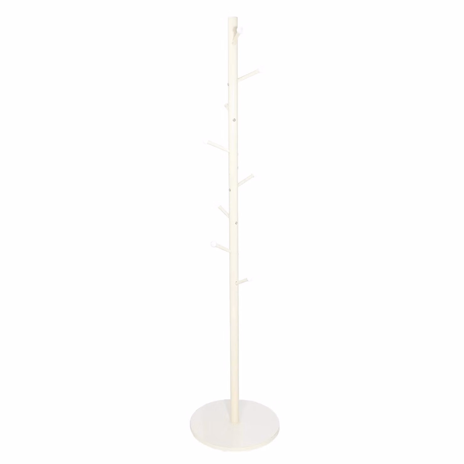 Vestiamo Casa Appendiabiti da terra in metallo Bianco con 8 ganci, H 175 cm, Diametro 40 cm