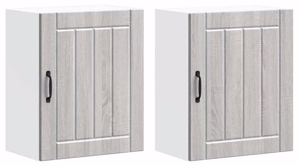 Pensili da cucina 2 pz Lucca Grigio Sonoma in Legno Multistrato
