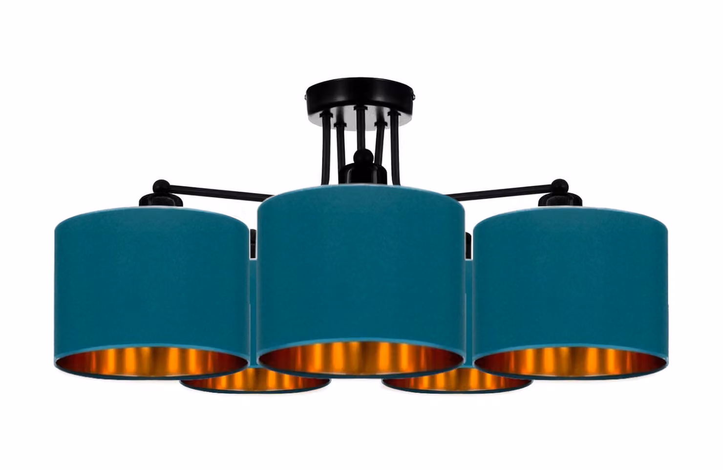 Lampada da soffitto turchese luce vintage moderna E27 lampada di design a 5 fiamme N230-E5-T