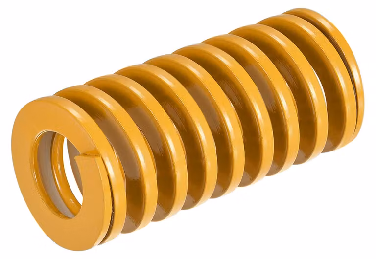 Molla a compressione, diametro esterno 35 mm, lunghezza 70 mm, colore giallo, carico leggero