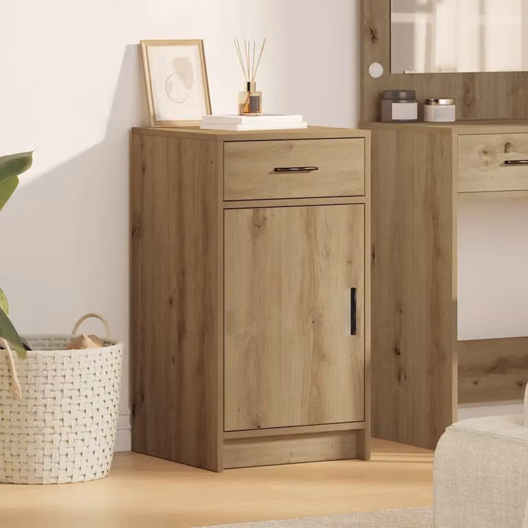 Credenza moderna vidaXL in legno color rovere marrone L: 40 cm, P: 40.5 cm, H: 75 cm
