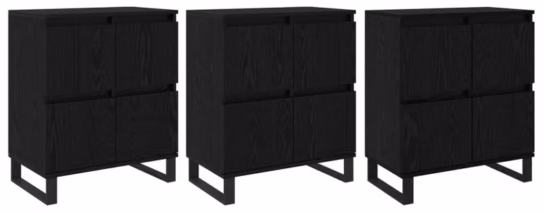 Credenza 3 pcs Rovere Nero 60 x 35 x 70 cm