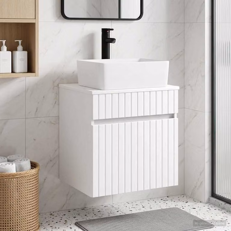 Mobile lavabo da parete moderno vidaXL Bianco L: 49 cm, P: 41 cm, H: 63 cm