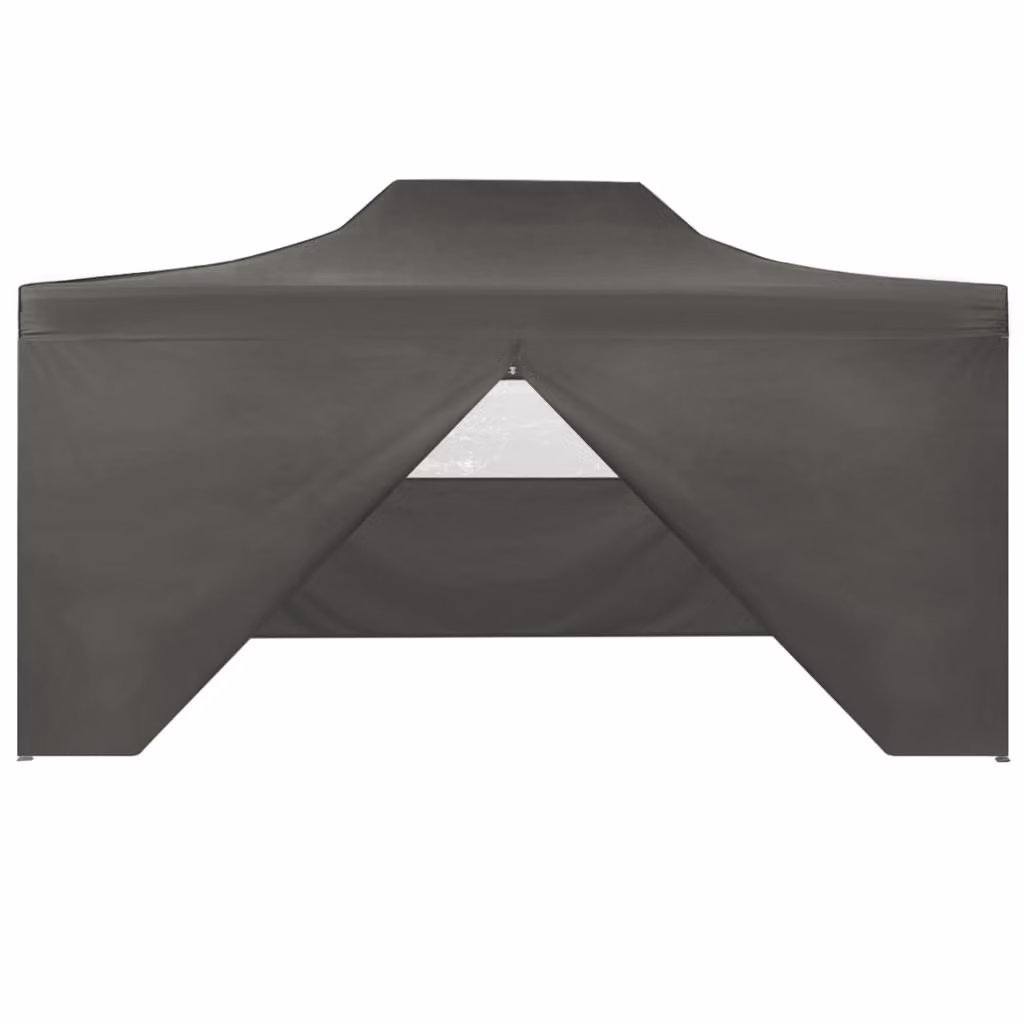 Gazebo Professionale Pieghevole 4 Pareti 3x4m Acciaio Antracite