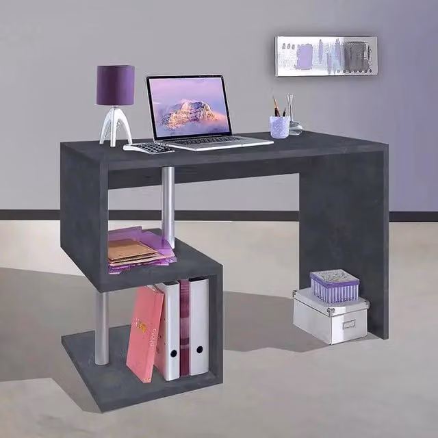 Scrivania Rettangolare Esse 100 Web Forniture Grigio Opaco L: 100 cm, P: 77,5 cm, H: 50 cm – 2