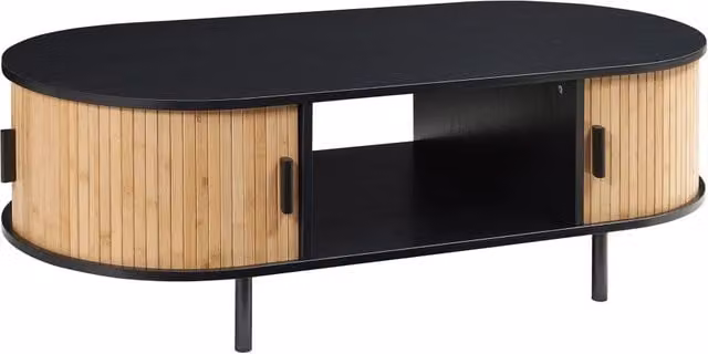 Tavolino basso da salotto 120 x 55 x 40 cm bambù naturale nero 03_0010866