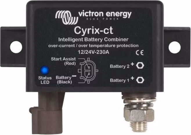 Accoppiatore batteria VICTRON Energy Cyrix 12/24V, 230A, funzionamento parallelo automatico, controllo a microprocessore, robusto