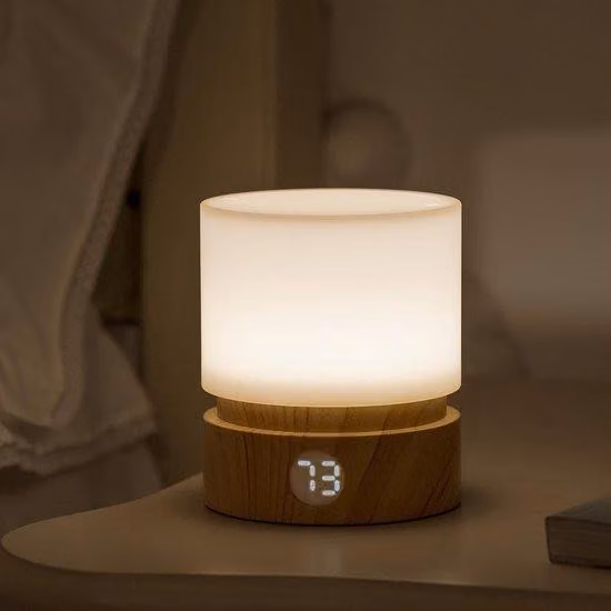 Lampada a LED, luce da comodino ricaricabile, lampada da scrivania, lampada da tavolo, sensibile al tocco, schermo protettivo traspirante
