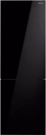 Frigorifero combinato Sharp SJNBA31IEBGD No Frost con estetica in vetro nero, capacità 331 l, classe energetica D