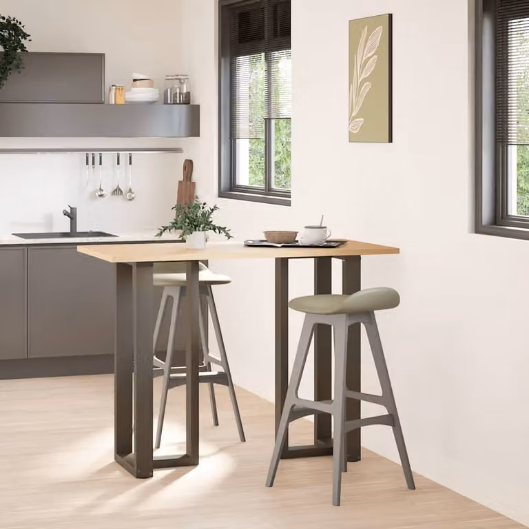 vidaXL Gambe per tavolo da bar forma T 2 pz nere 40x35x(100-101) cm