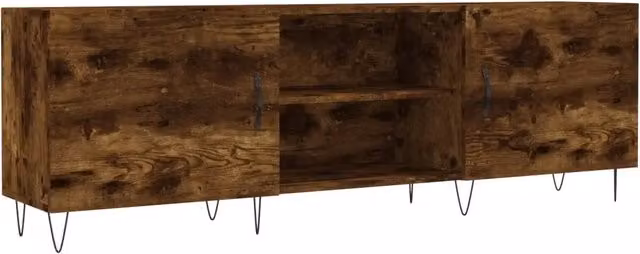 Porta TV solido con ampio spazio portaoggetti 150 x 30 x 50 cm in stile moderno in legno di rovere fumo 02_0048706