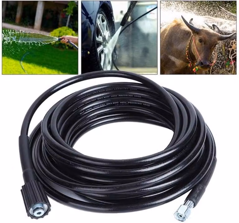 Tubo ad alta pressione da 10 metri - Tubo di ricambio - Adatto per modelli K2/K3 - PVC + acciaio inossidabile - Fino a 5800 PSI - Temperatura massima di esercizio: 60°C - Tubo per pulizia