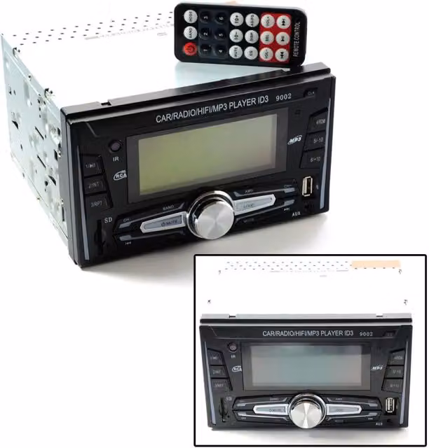 Autoradio Doppio Din Trade Shop Traesio MP3-9002 con USB, SD, FM, Aux, Nero – 1