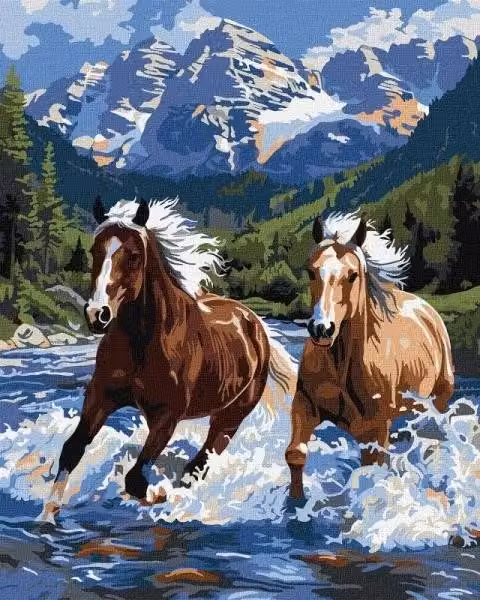Quadri da colorare per numero - "Forza in movimento" - 40x50 cm - Ideyka