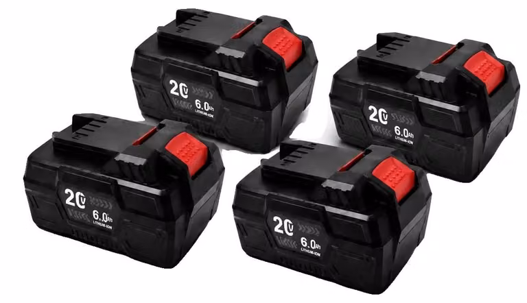 Batteria per utensili elettrici, capacità 6000mAh, agli ioni di litio, ricaricabile, confezione da 4, 20V, 6.0Ah