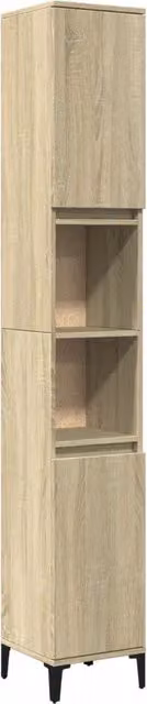 Armadietto da Bagno | Armadio da bagno Rovere Sonoma 30x30x190cm Legno Multistrato
