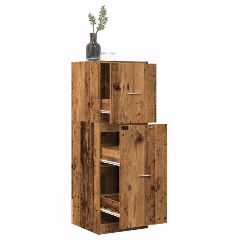 Armadietto da Farmacia vidaXL in Legno Vecchio Marrone con Ripiani Interni, L/P/H: 40 x 41 x 118 cm