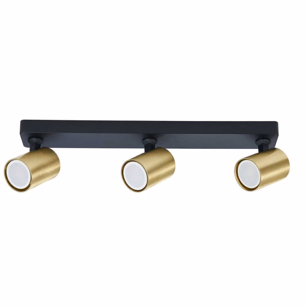 Applique Snow oro-nero 3xGU10x50W in metallo, dimensioni: 11,2x45x6 cm, IP20, Light Prestige