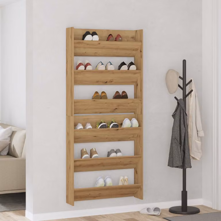 Set di 2 scarpiera moderne vidaXL in legno marrone L: 85 cm, P: 18 cm, H: 90 cm