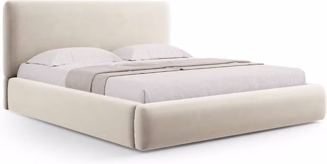 Letto con cassettone e testiera Colonel Cosmopolitan Design in velluto beige chiaro L 180 cm x P 200 cm