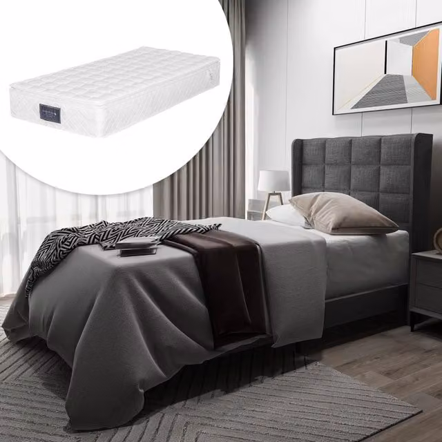letto imbottito lino grigio 90 x 200 cm
