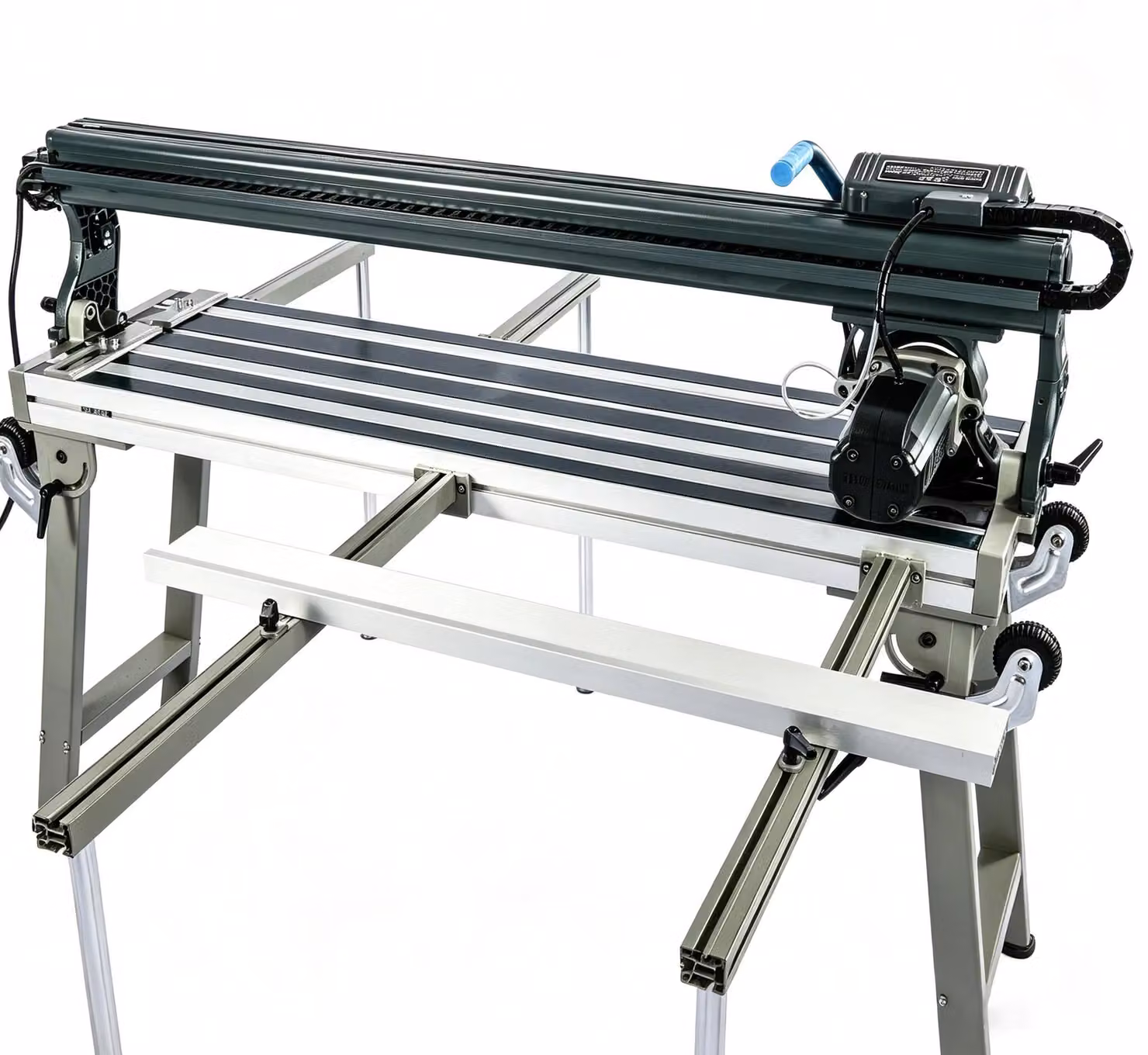 Tagliapiastrelle - Sega automatica industriale per piastrelle - 1800 mm - 3000 W - Taglio a umido - Taglio angolato regolabile da 0° a 45° - Posizionamento laser