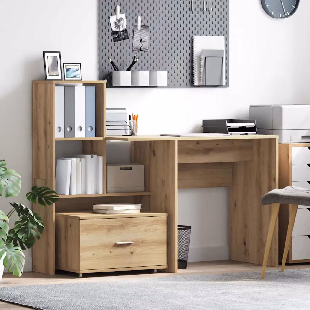 Carrello con cassetti vidaXL in rovere artigianale marrone L/P/H: 55 x 45 x 33,5 cm