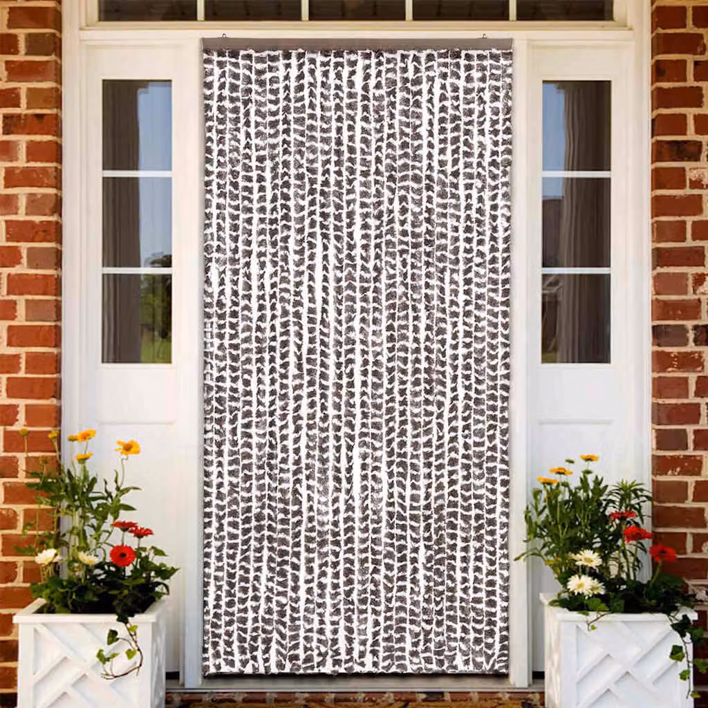 Zanzariera vidaXL in ciniglia e poliestere, Grigio Talpa e Bianco, L: 100 cm, H: 220 cm