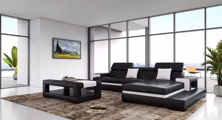 XXL Ledersofa Ecksofa Design Big Sofa Couch Polster Eck Sitz Garnitur L-Form