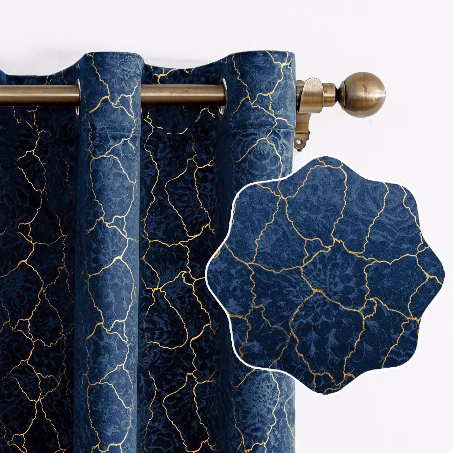 Elzusha - Set di 2 tende oscuranti termiche, colore blu navy