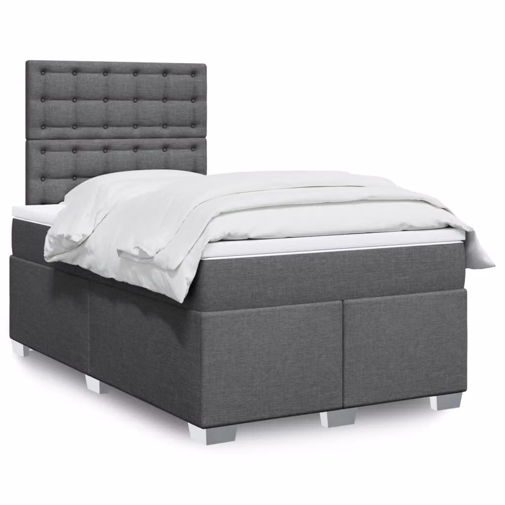vidaXL Letto Ibrido con Materasso Grigio e Bianco L/P/H: 120 x 200 x 150,5 cm