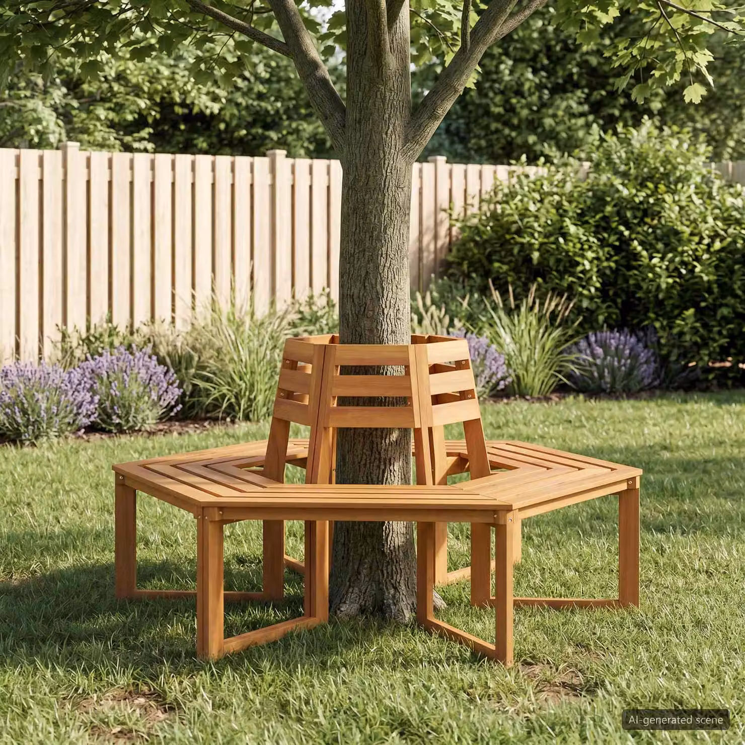Set di 2 panchine d'angolo vidaXL in legno di acacia oliato marrone per giardino e terrazzo L/P/H: 160 x 140 x 86 cm