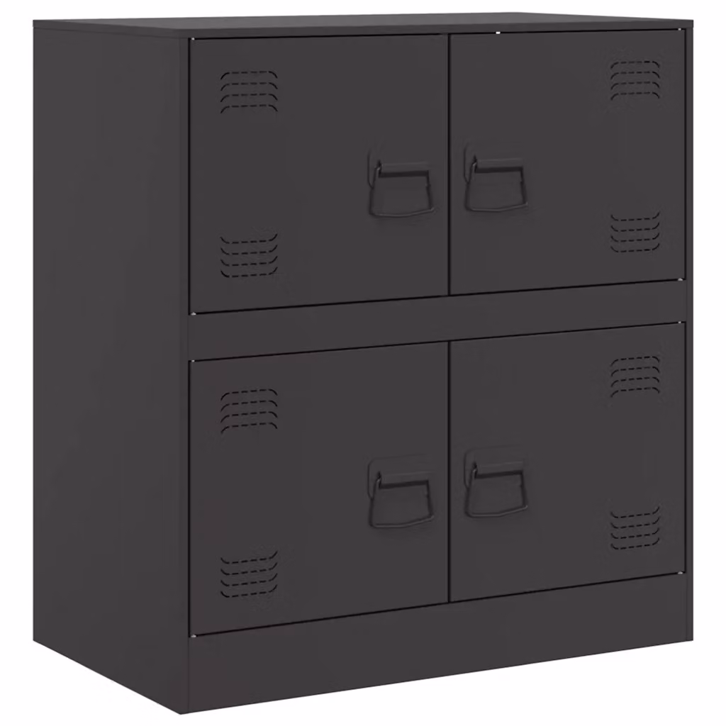 Credenza moderna nera in metallo vidaXL L: 67 cm, P: 39 cm, H: 73 cm – 2