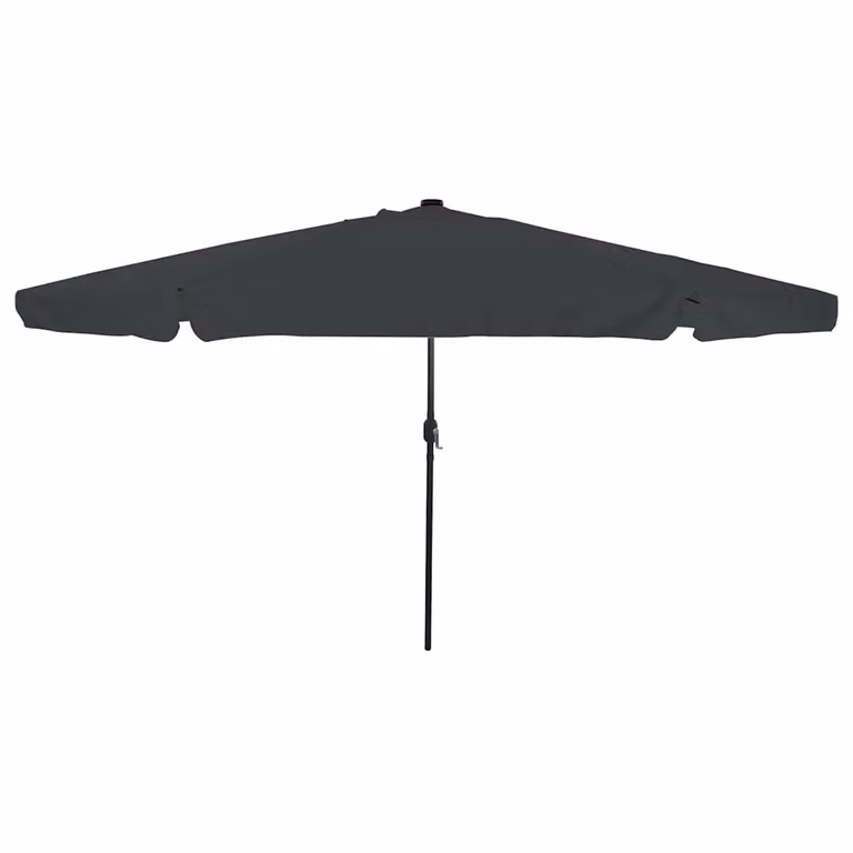 Ombrello da giardino rotondo vidaXL in poliestere e acciaio, colore antracite, L/P/H: 395 x 395 x 245 cm