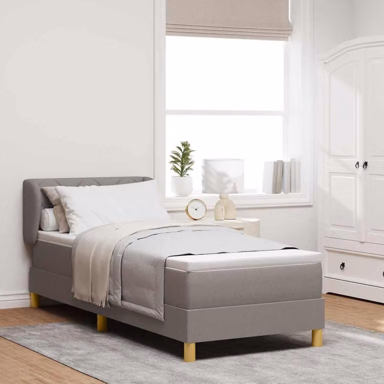 Maison Exclusive - Letto boxspring con testiera color taupe 80 x 200 cm in tessuto