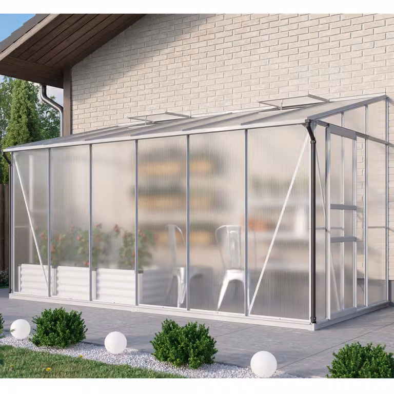 Serra addossata Vitavia "Osiris 7800" alluminio anodizzato 7,8 m² 4 mm HKP