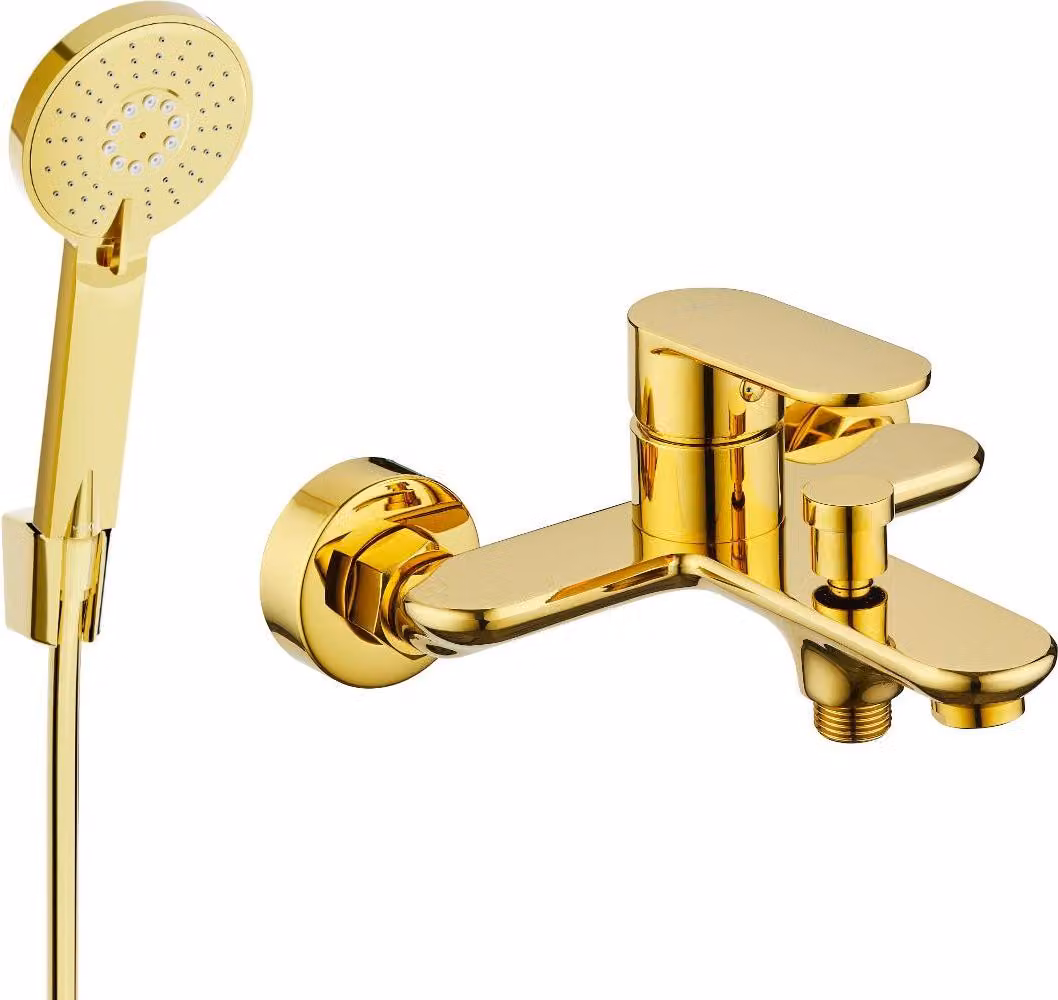Mexen Milo R40 rubinetto da vasca con set doccia, oro - 7133R40-50