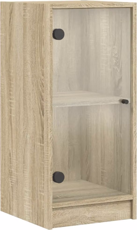 Mobile con Ante in Vetro Rovere Sonoma 35x37x75,5 cm