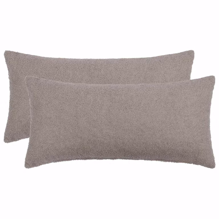 Set di 2 federe vidaXL HEERLEN in tessuto bouclé grigio chiaro, L 40 cm x P 80 cm