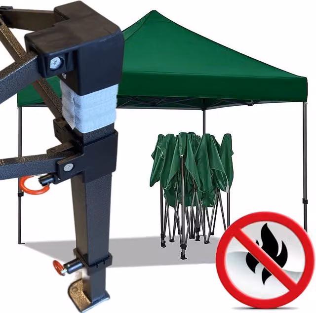Gazebo 3x3m verde certificato IGNIFUGO SENZA laterali pieghevole portatile estendibile richiudibile estensibile acciaio per fiere eventi stand chiosco tenda tendone mercato mercatino