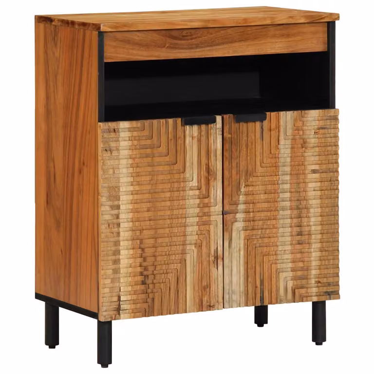 Credenza vidaXL in legno di mango massello marrone stile rustico L: 60 cm, P: 33,5 cm, H: 75 cm