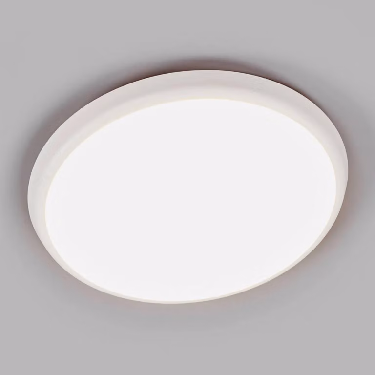 Plafoniera a LED Augustin Arcchio, dimmerabile, Bianco / Opale, Bagno, Plastica, Moderno, Plafoniera LED