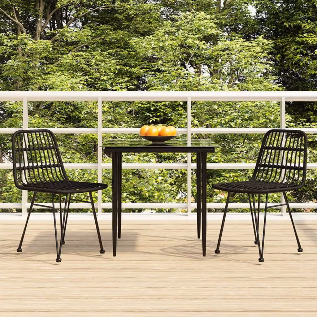 Maison Exclusive - Set da pranzo da giardino a 3 pezzi in rattan sintetico nero