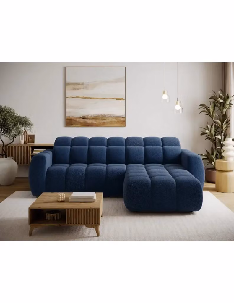 Divano ad angolo elettrico FANOTI MEUBLORAMA 3 posti blu scuro con angolo destro, L/P/H: 288 x 200 x 105 cm – 2