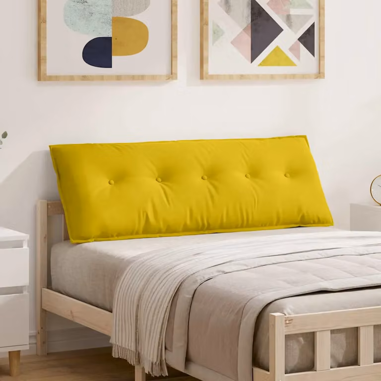 Cuscino per schiena vidaXL in tessuto a coste giallo L 140 cm x P 50 cm