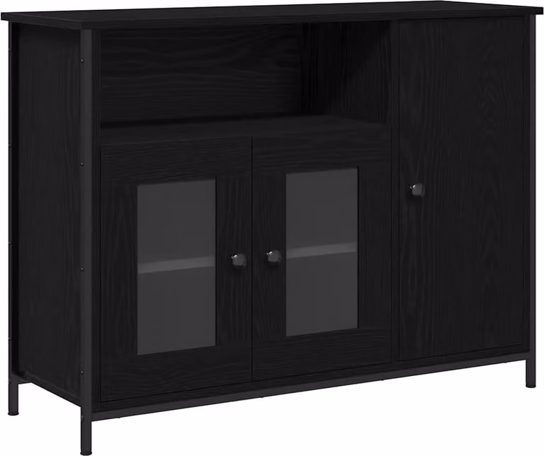 Credenza Rovere Nero 100 x 35 x 75 cm