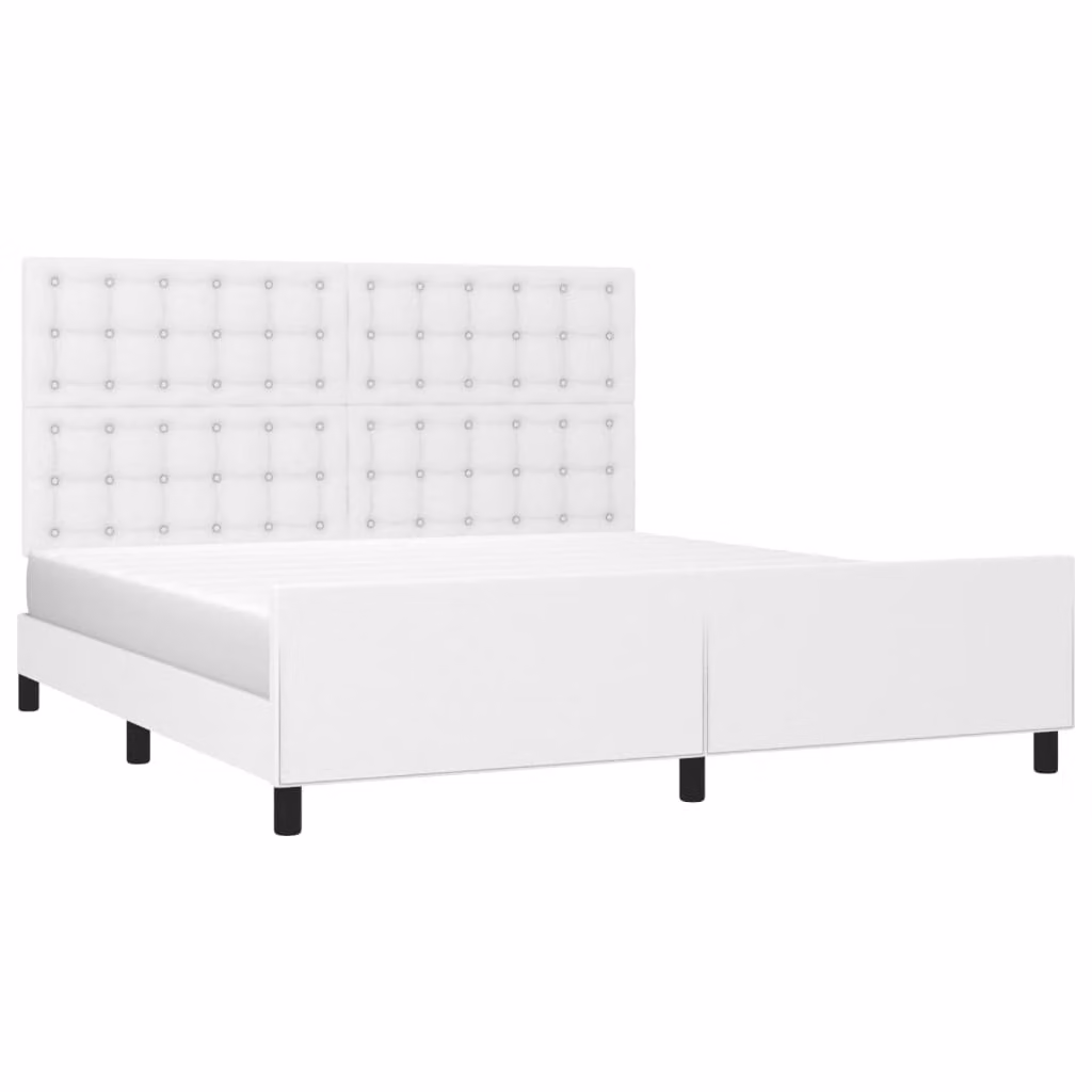 Giroletto con Testiera Bianco 180x200 cm in Pelle finta