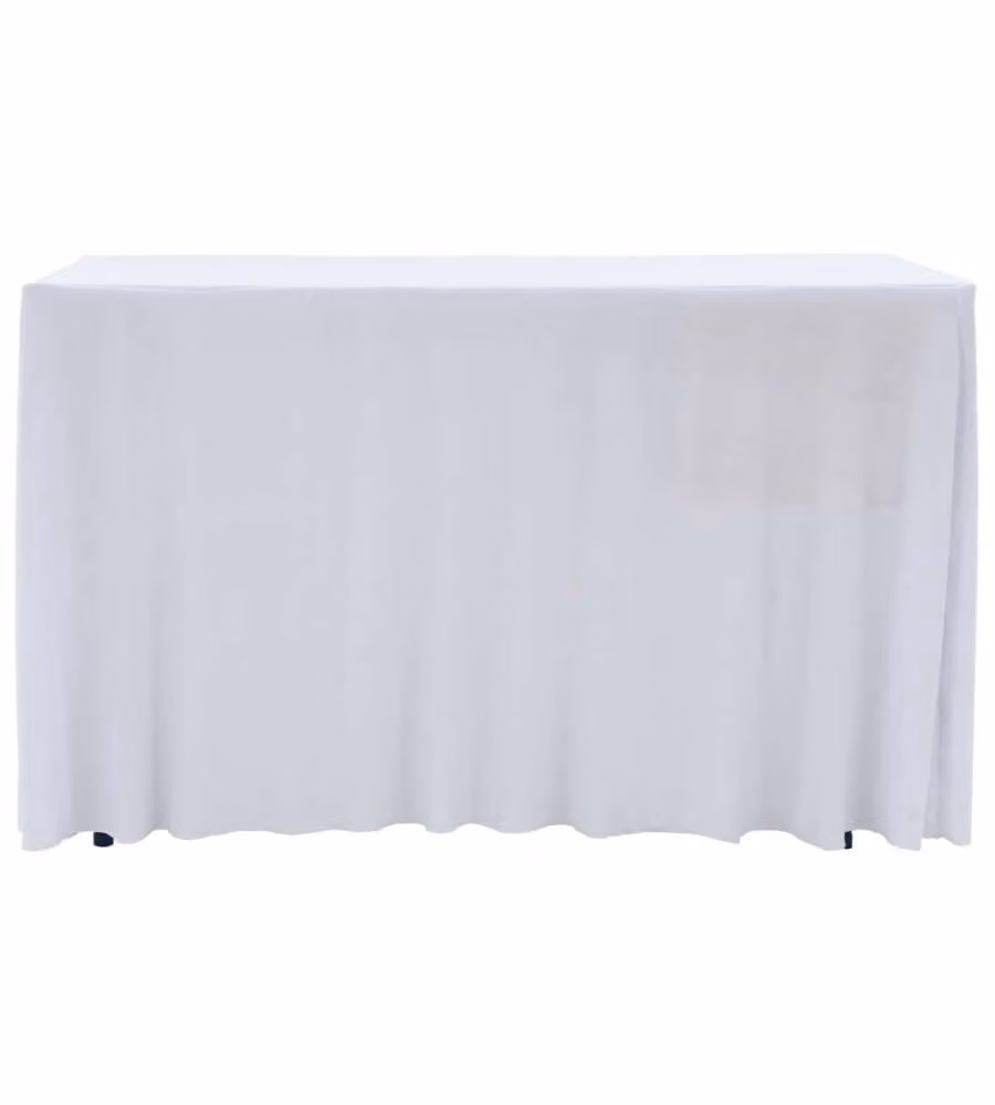 Copertura Elastica per Tavolo con Gonna 2 pz 243x76x74cm Bianco