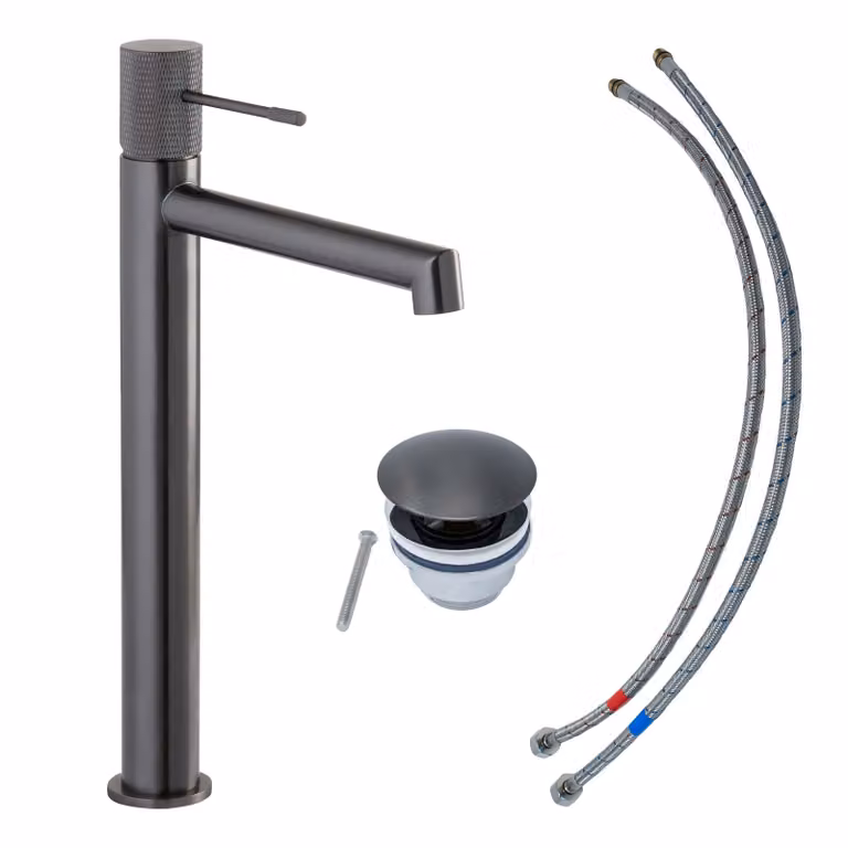 Miscelatore per lavabo SCHÖNER WOHNEN collezione KADIA L, industriale, rubinetto adatto ai lavabi da appoggio del vostro bagno